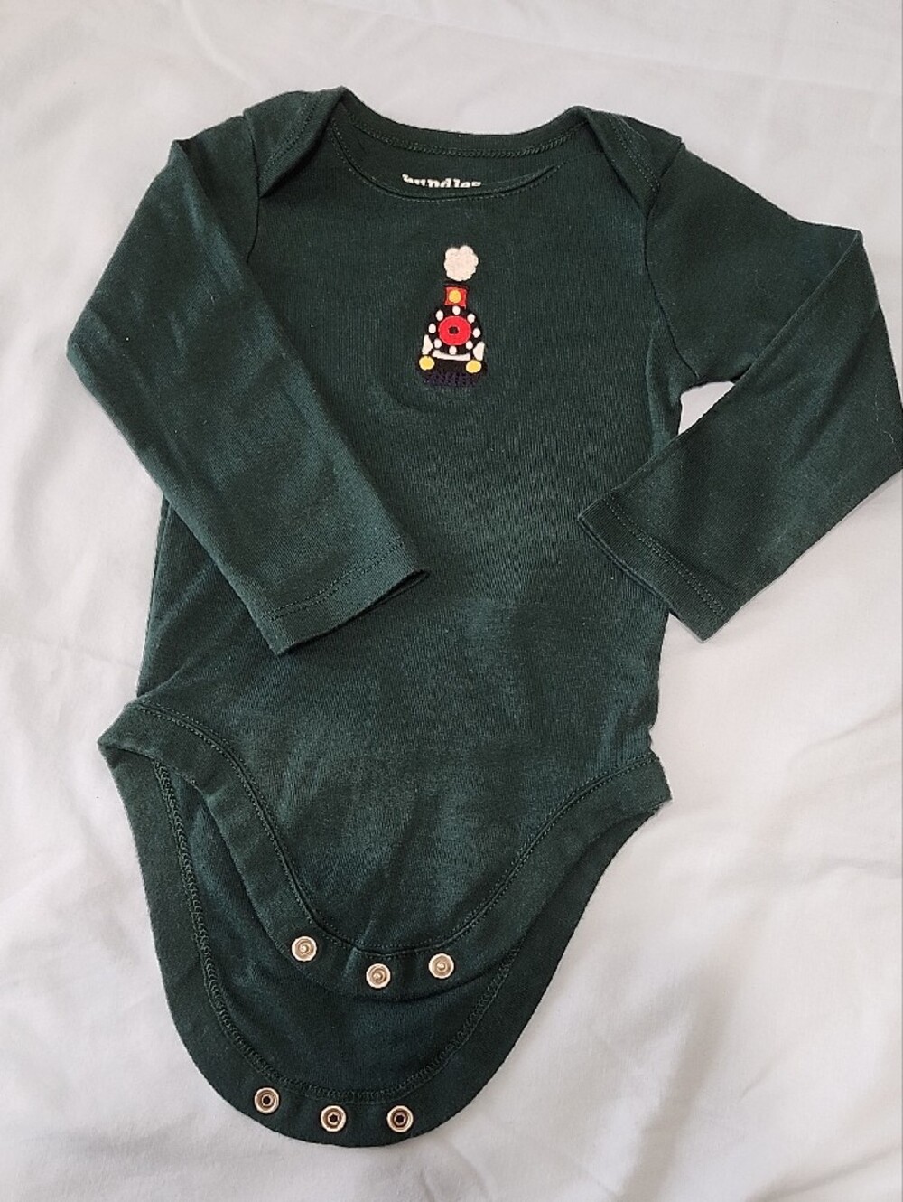 bundles Baby Onesies / Bodysuit- Green, Navy, Black & White Stripes - 9-12 - Picture 4 of 4